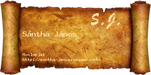 Sántha János névjegykártya
